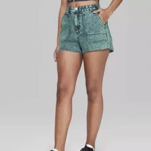 Wild fable large green acid wash shorts